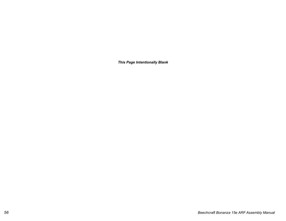 E-flite Beechcraft Bonanza 15e ARF User Manual | Page 56 / 60