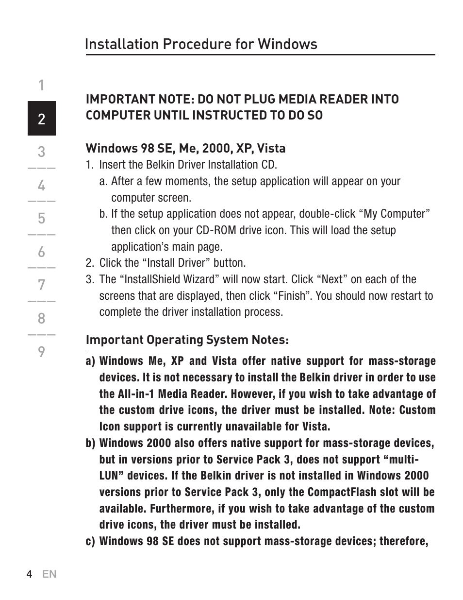 Belkin F5U249EA User Manual | Page 6 / 96