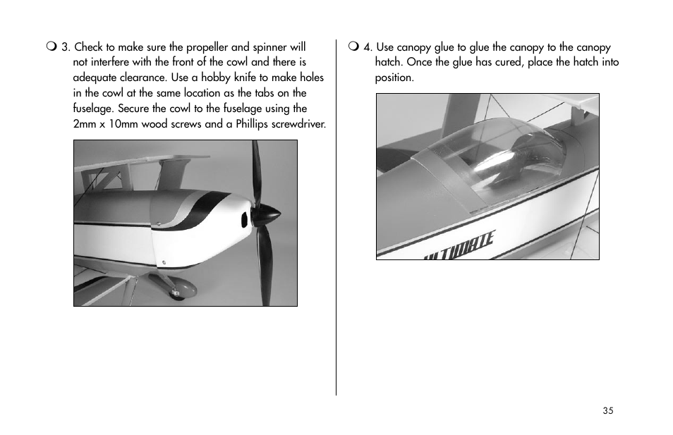 E-flite Ultimate Fx 3D ARF User Manual | Page 35 / 40