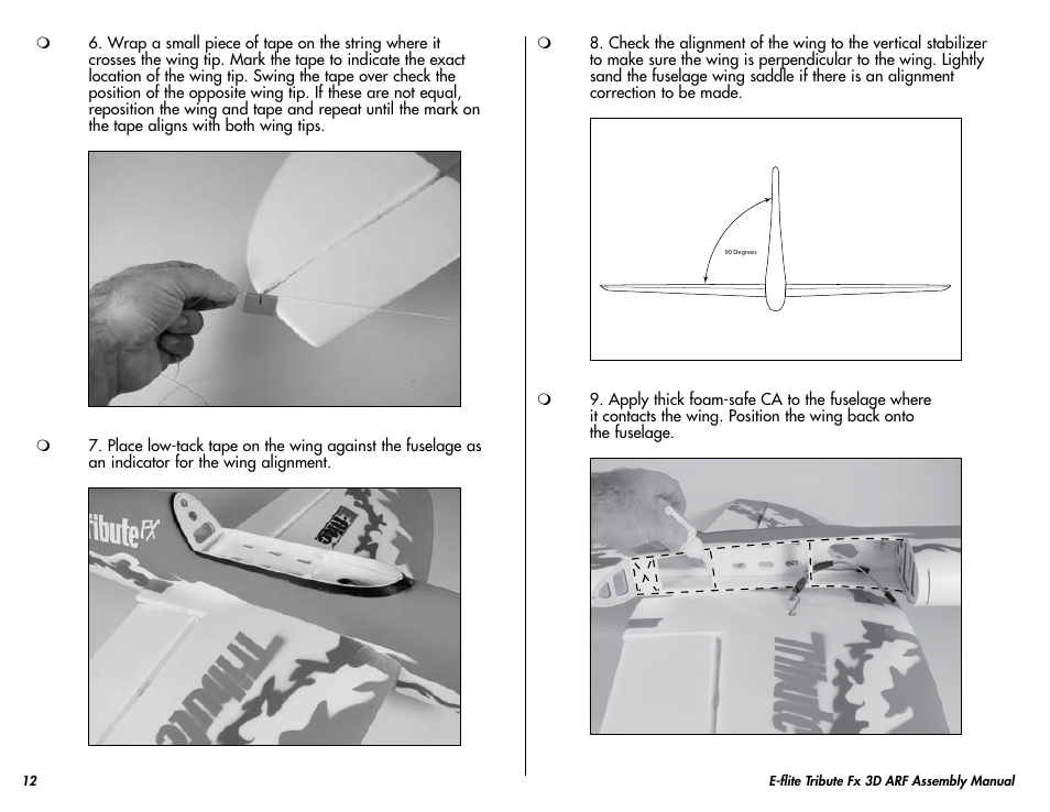 E-flite Tribute FX 3D ARF User Manual | Page 12 / 28