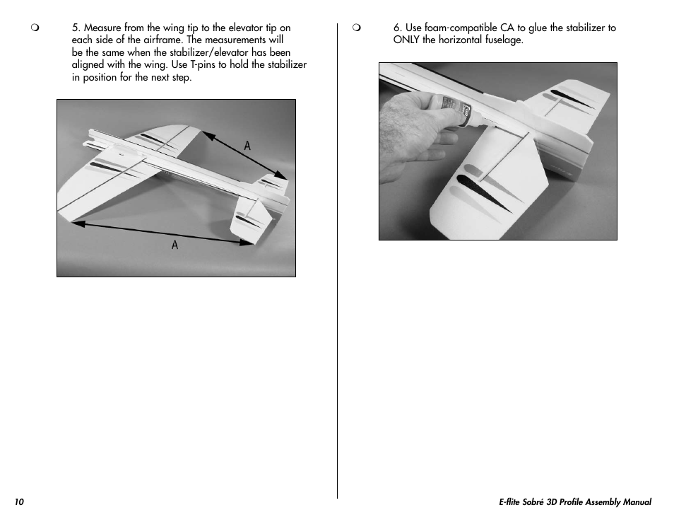 E-flite Sobre 3D Profile User Manual | Page 10 / 32