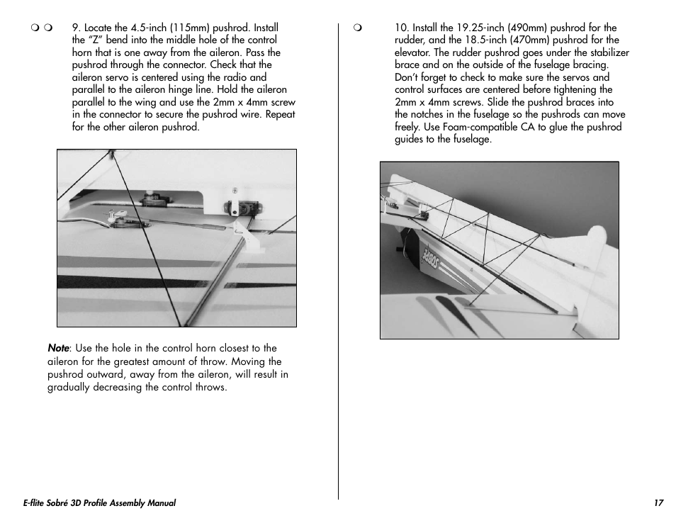 E-flite Sobre 3D Profile User Manual | Page 17 / 32
