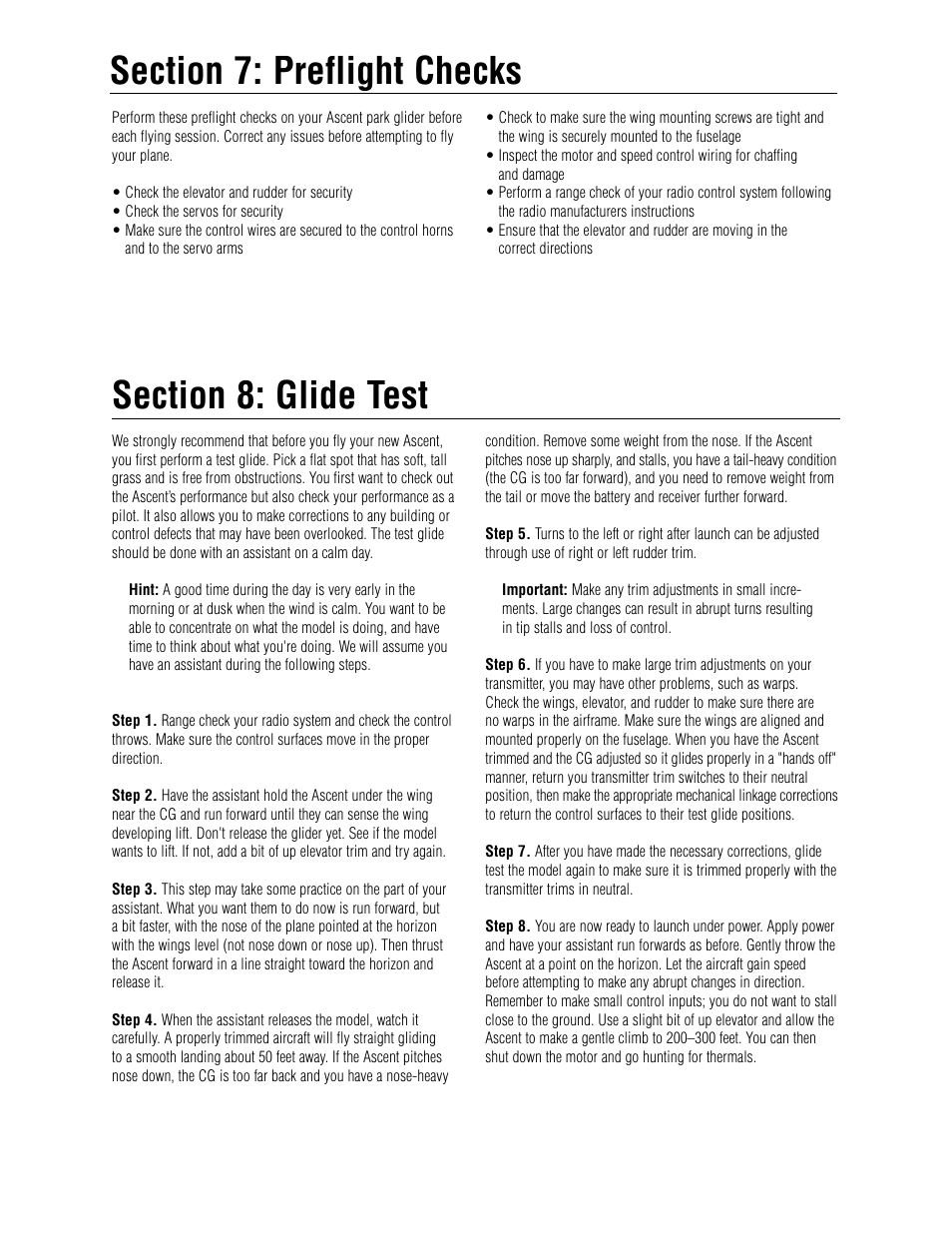 E-flite Ascent EP Park Glider ARF User Manual | Page 17 / 23