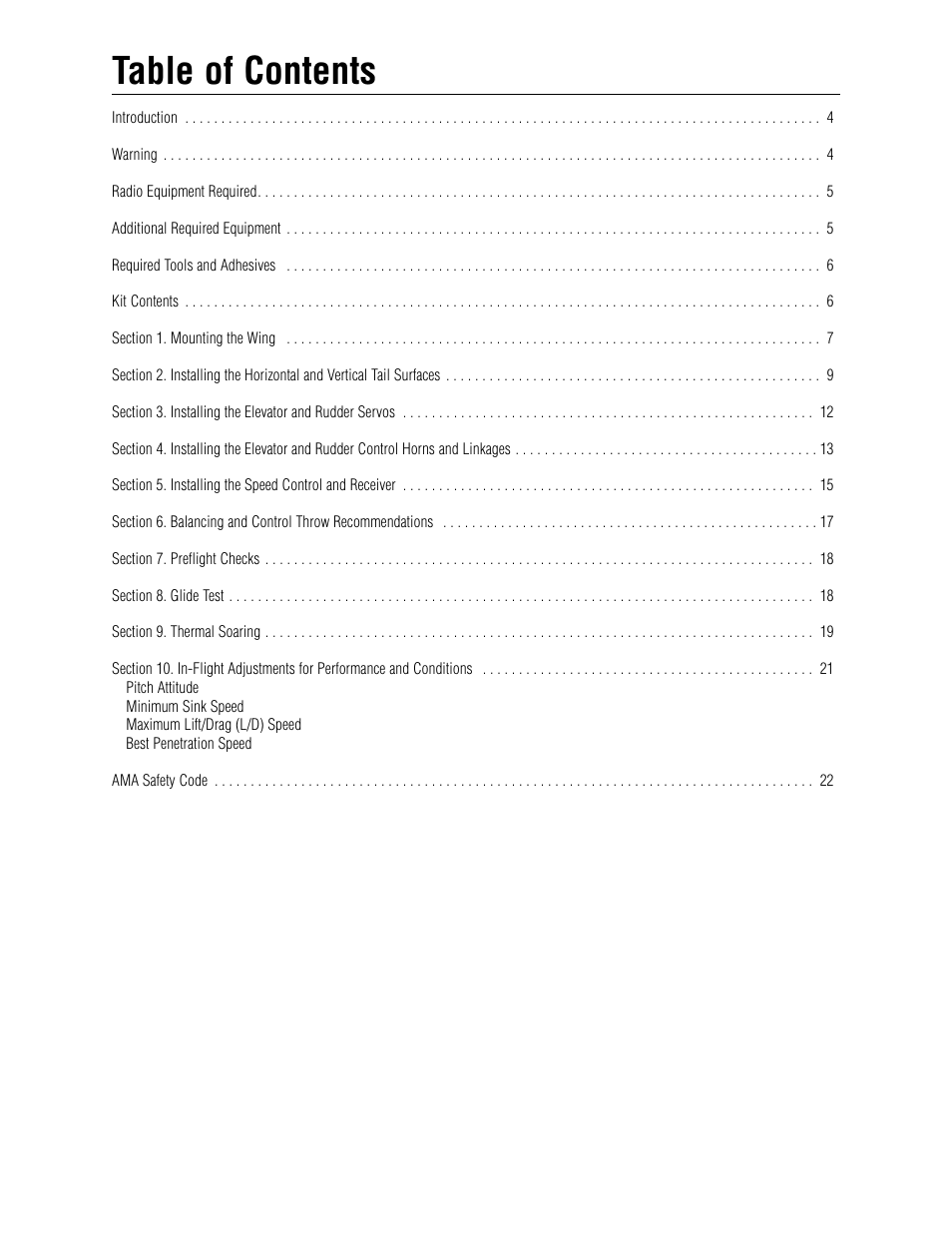 E-flite Ascent EP Park Glider ARF User Manual | Page 2 / 23