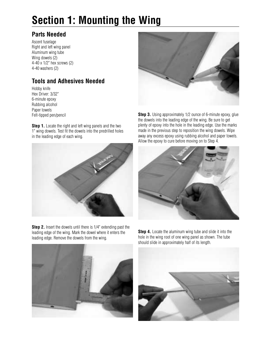 E-flite Ascent EP Park Glider ARF User Manual | Page 6 / 23