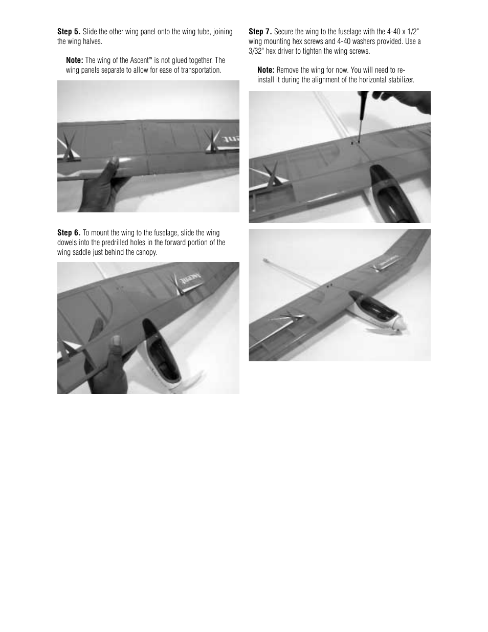 E-flite Ascent EP Park Glider ARF User Manual | Page 7 / 23