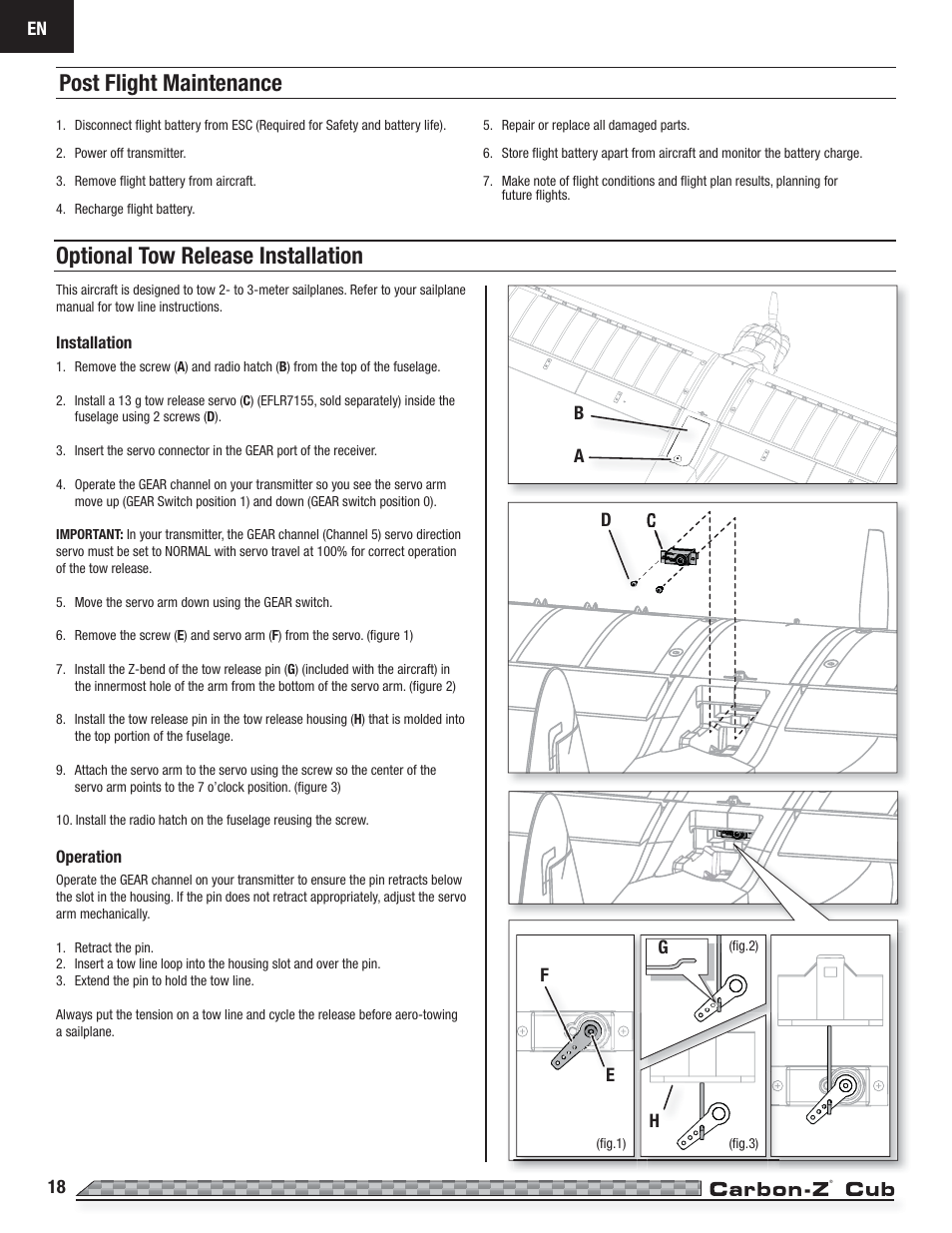 E-flite Carbon-Z Cub PNP User Manual | Page 18 / 27