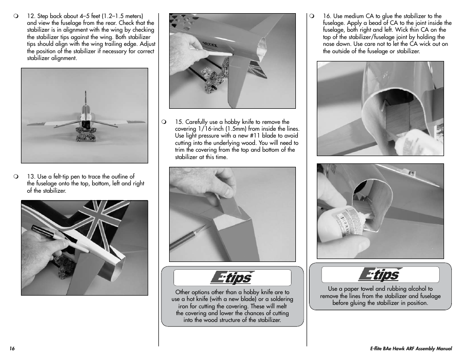 E-flite BAe Hawk 15 DF ARF User Manual | Page 16 / 36