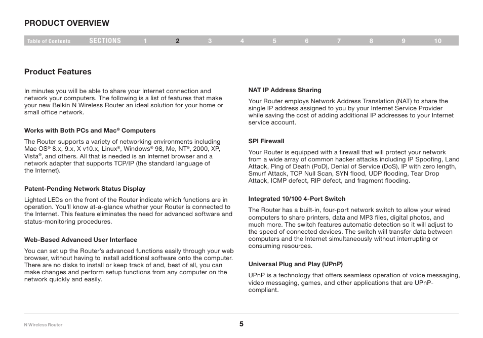 Belkin N Wireless Router PM01122 User Manual | Page 7 / 89