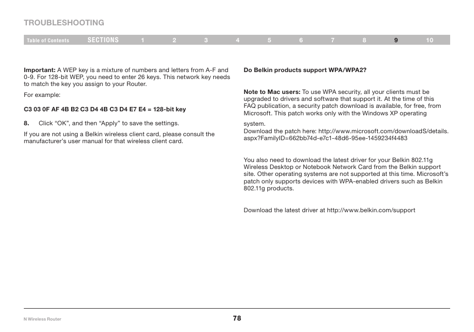 Belkin N Wireless Router PM01122 User Manual | Page 80 / 89