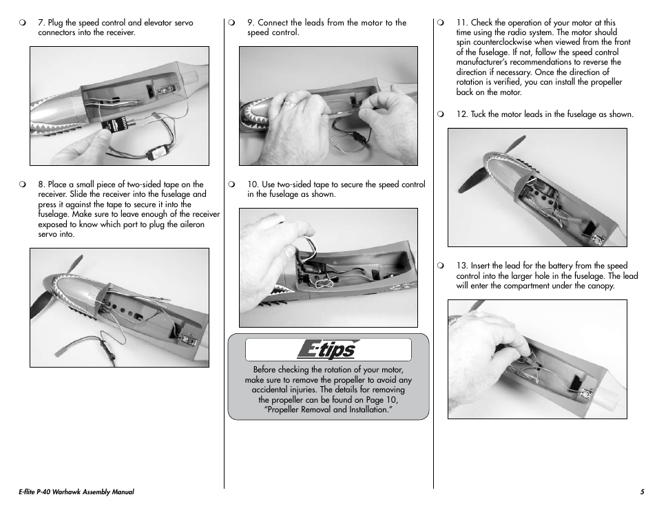E-flite P-40 Warhawk 300 ARF User Manual | Page 5 / 20