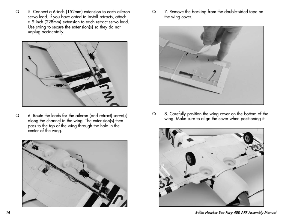E-flite Hawker Sea Fury 400 ARF User Manual | Page 14 / 40