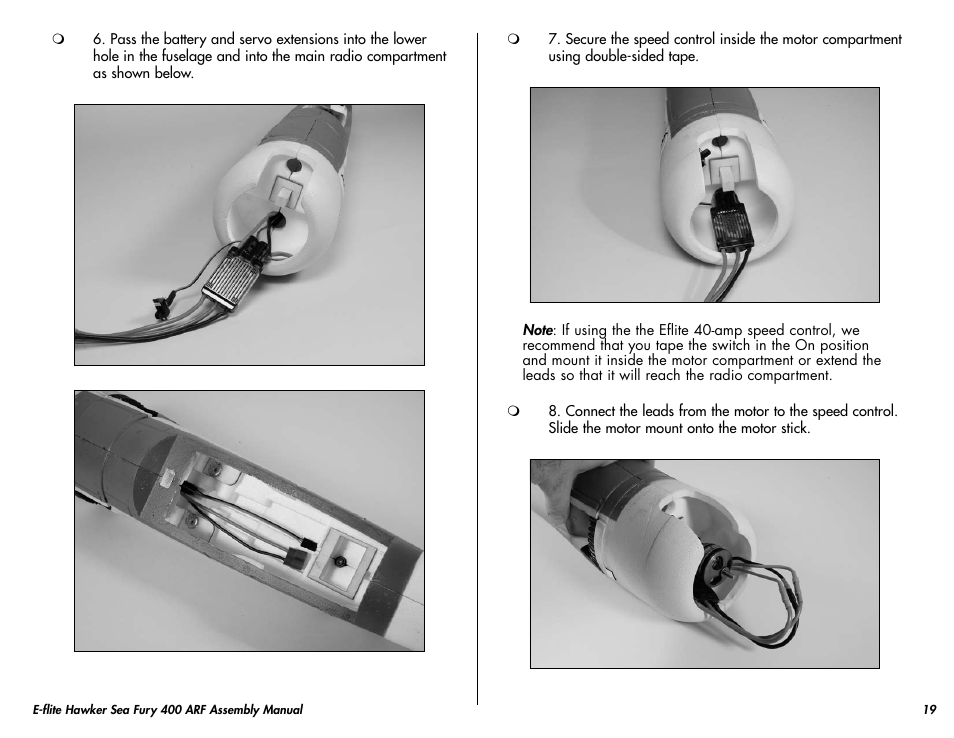 E-flite Hawker Sea Fury 400 ARF User Manual | Page 19 / 40