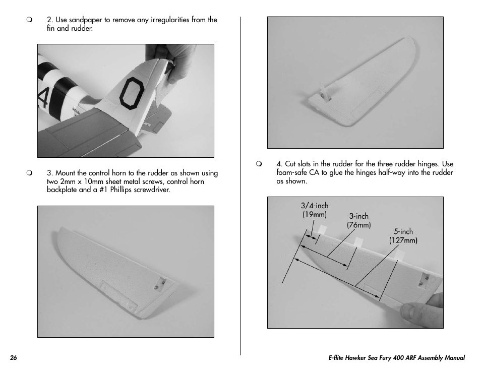E-flite Hawker Sea Fury 400 ARF User Manual | Page 26 / 40