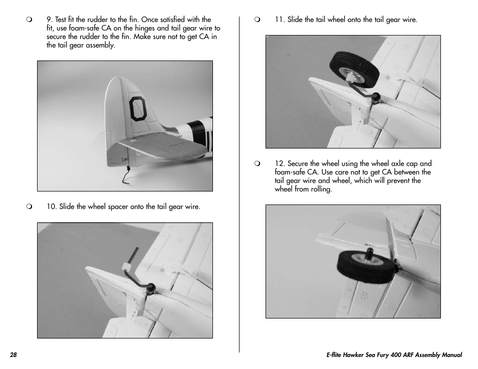 E-flite Hawker Sea Fury 400 ARF User Manual | Page 28 / 40