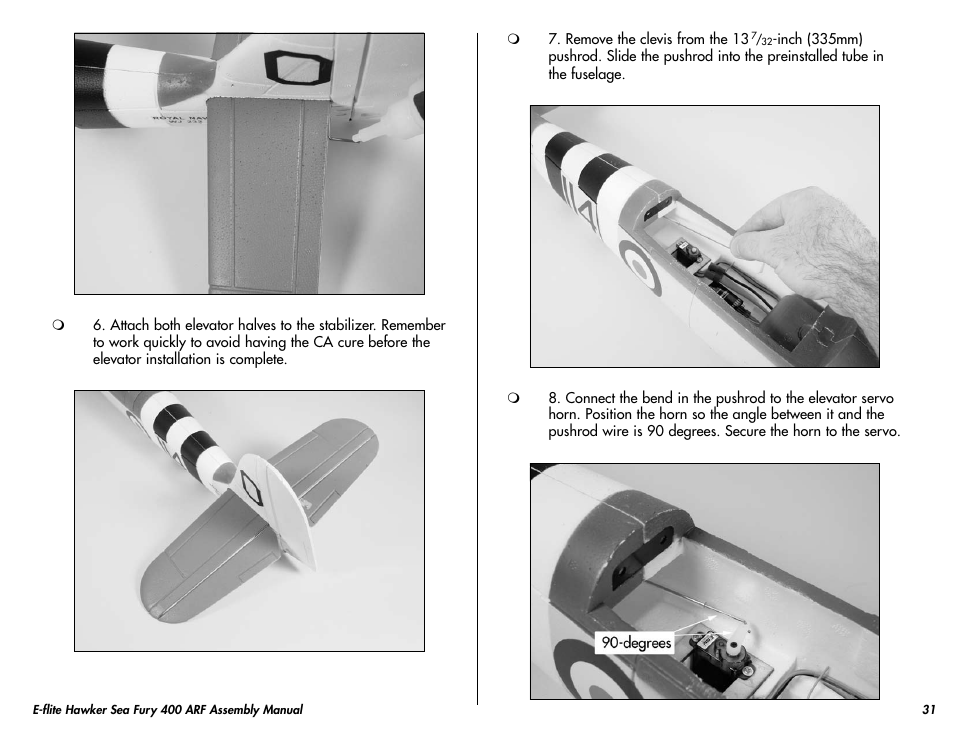 E-flite Hawker Sea Fury 400 ARF User Manual | Page 31 / 40