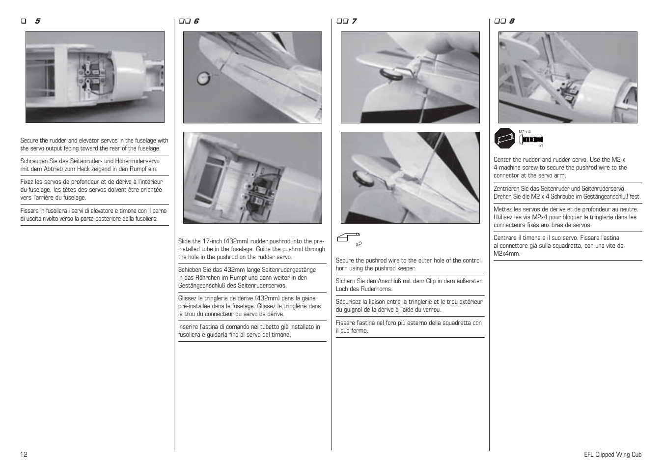 E-flite Clipped Wing Cub 250 ARF User Manual | Page 12 / 40