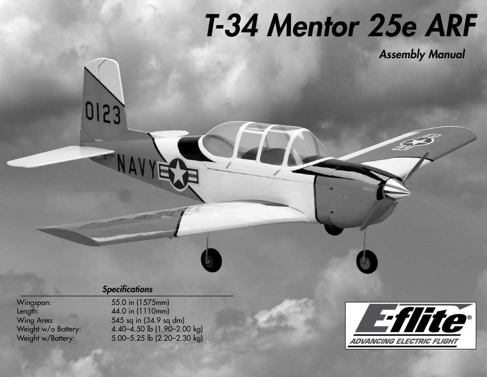 E-flite T-34 Mentor 25e ARF User Manual | 28 pages