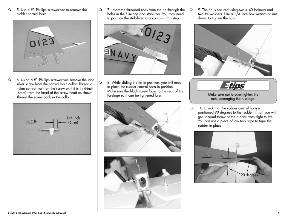 E-flite T-34 Mentor 25e ARF User Manual | Page 5 / 28
