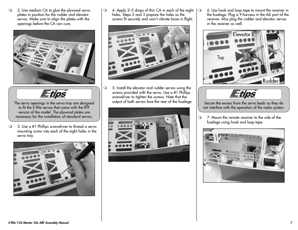 E-flite T-34 Mentor 25e ARF User Manual | Page 7 / 28