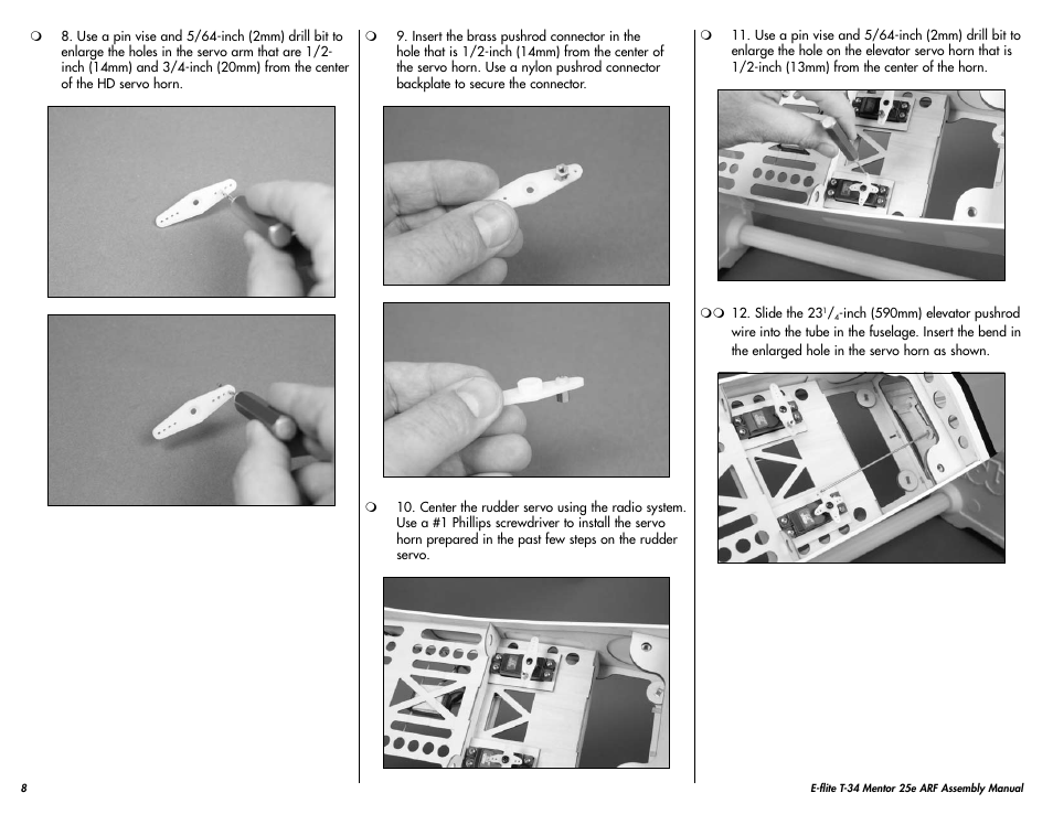 E-flite T-34 Mentor 25e ARF User Manual | Page 8 / 28