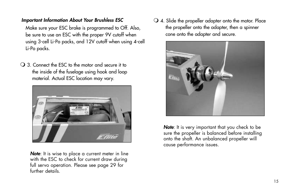 E-flite Ultra Stick 25e ARF User Manual | Page 15 / 40