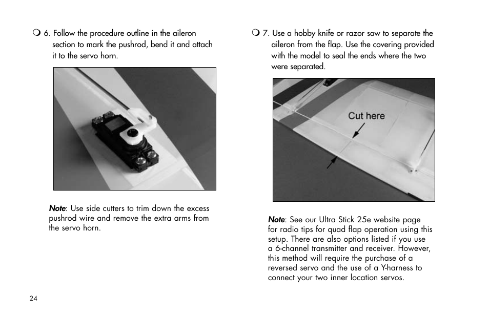E-flite Ultra Stick 25e ARF User Manual | Page 24 / 40