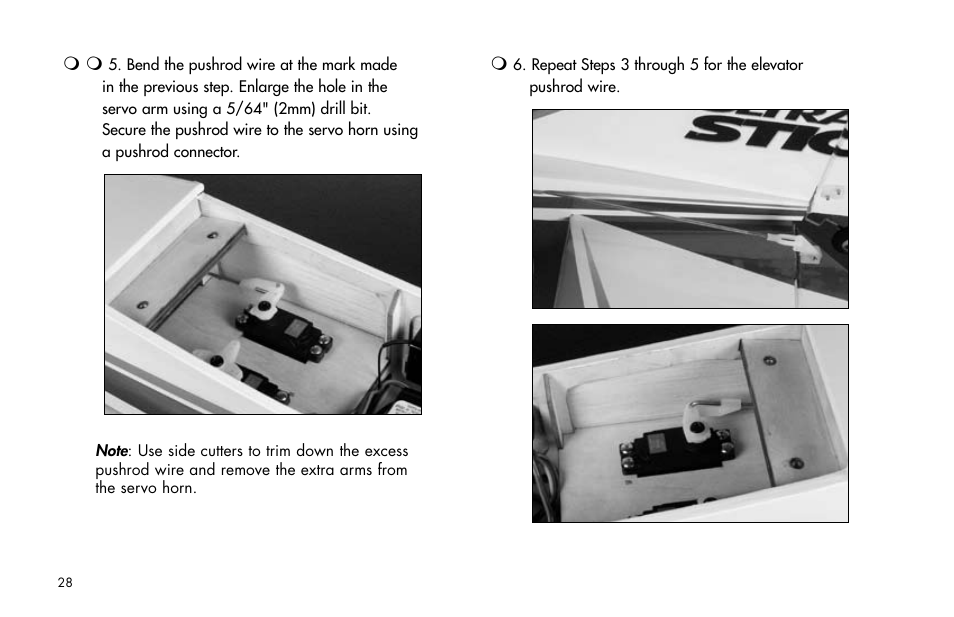 E-flite Ultra Stick 25e ARF User Manual | Page 28 / 40
