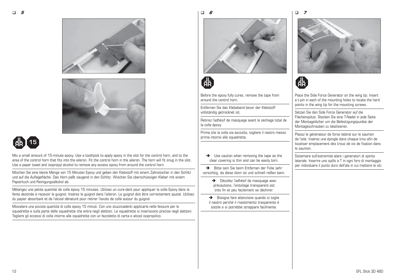 E-flite Slick 3D 480 ARF User Manual | Page 12 / 48