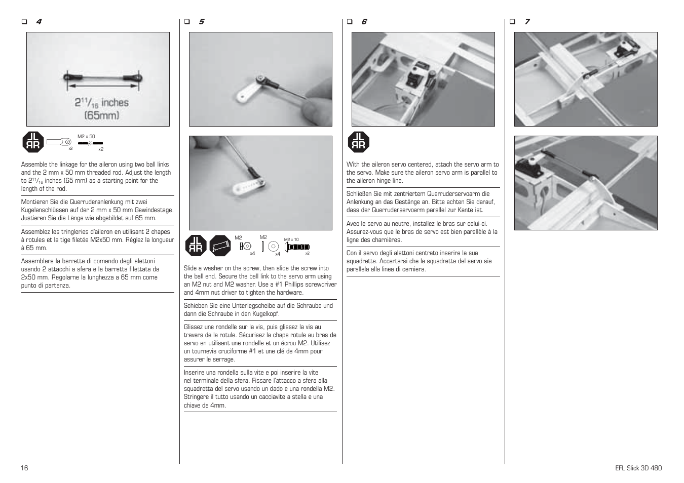 Lr l r | E-flite Slick 3D 480 ARF User Manual | Page 16 / 48