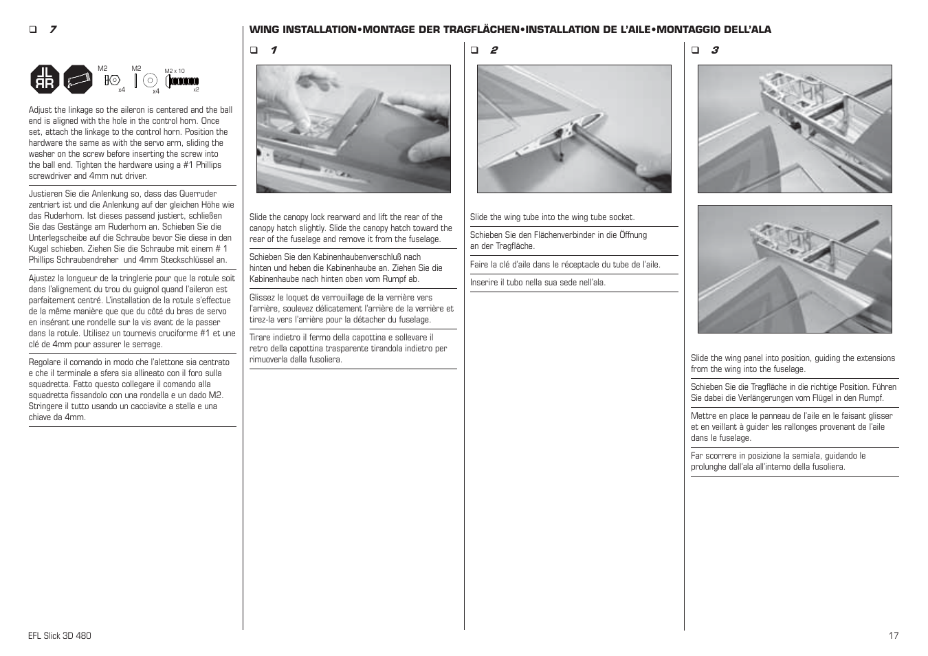 Lr l r | E-flite Slick 3D 480 ARF User Manual | Page 17 / 48