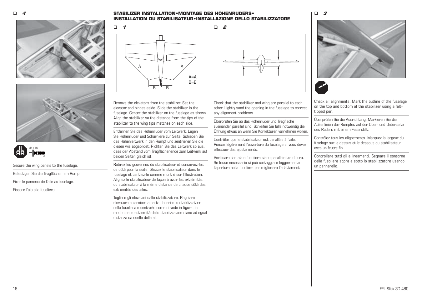 Lr l r | E-flite Slick 3D 480 ARF User Manual | Page 18 / 48