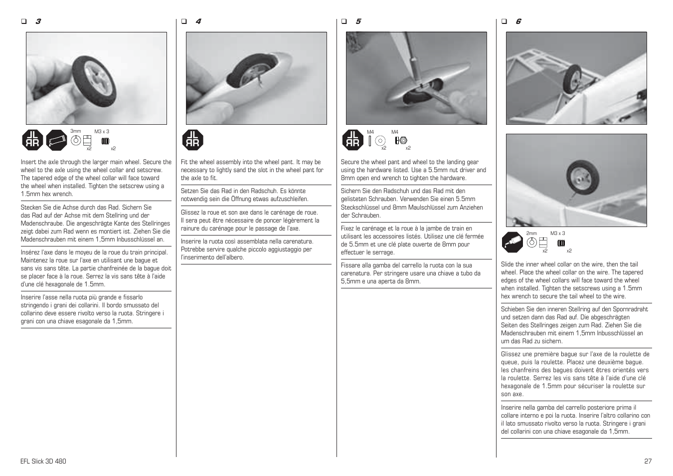 Lr l r | E-flite Slick 3D 480 ARF User Manual | Page 27 / 48