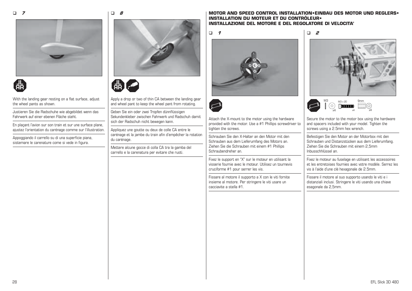 Lr l r | E-flite Slick 3D 480 ARF User Manual | Page 28 / 48