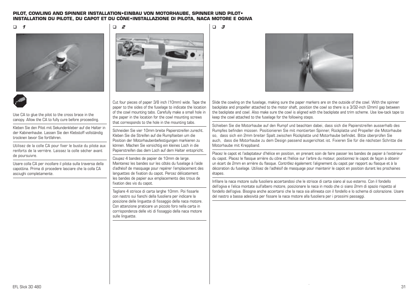 E-flite Slick 3D 480 ARF User Manual | Page 31 / 48