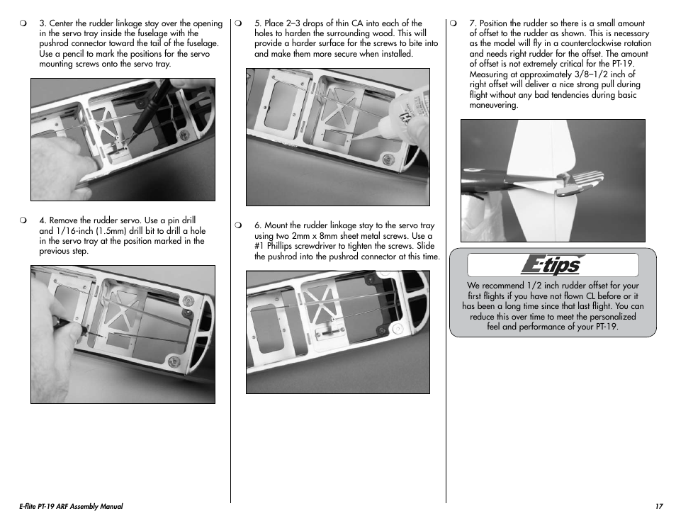 E-flite PT-19 450 ARF User Manual | Page 17 / 44