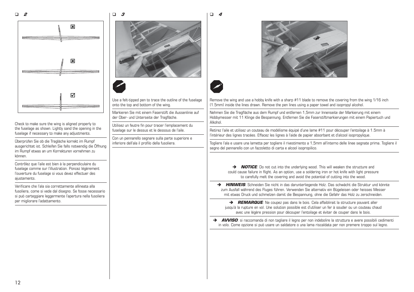 E-flite Extra 330SC BP 3D ARF User Manual | Page 12 / 40