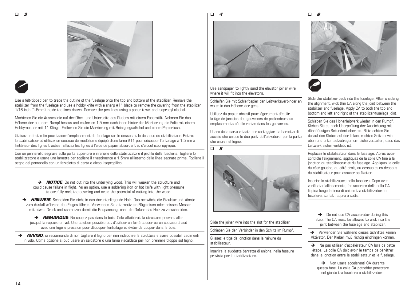 E-flite Extra 330SC BP 3D ARF User Manual | Page 14 / 40