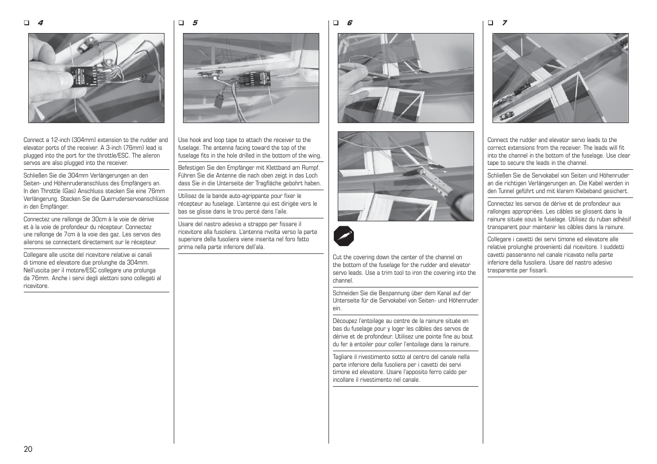 E-flite Extra 330SC BP 3D ARF User Manual | Page 20 / 40