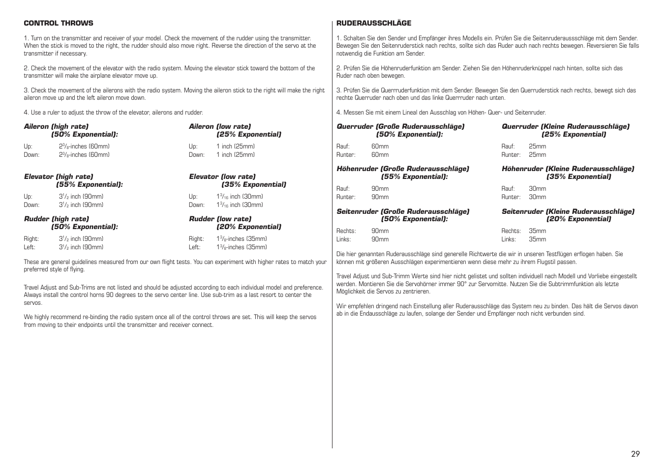 E-flite Extra 330SC BP 3D ARF User Manual | Page 29 / 40