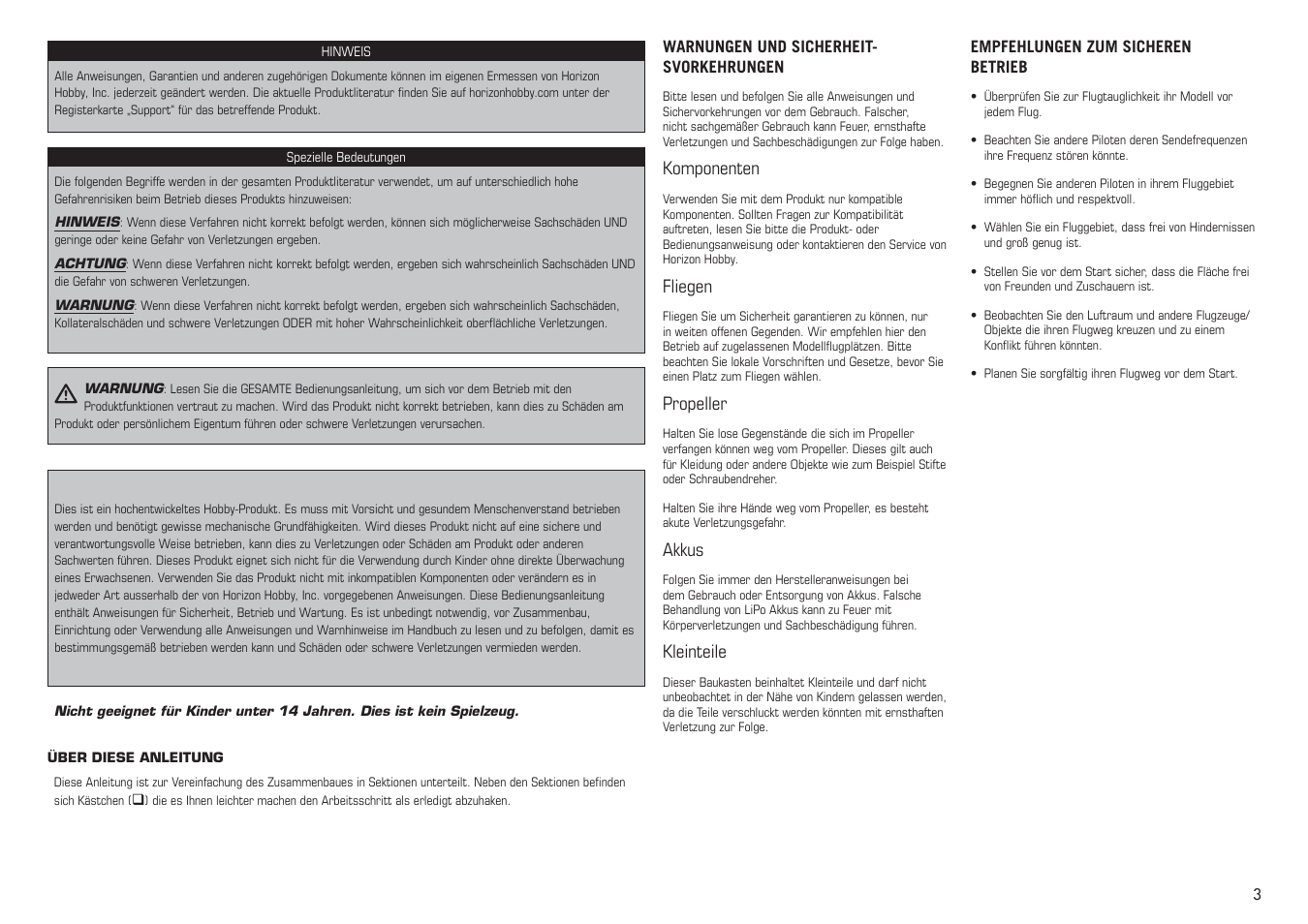 E-flite Extra 330SC BP 3D ARF User Manual | Page 3 / 40