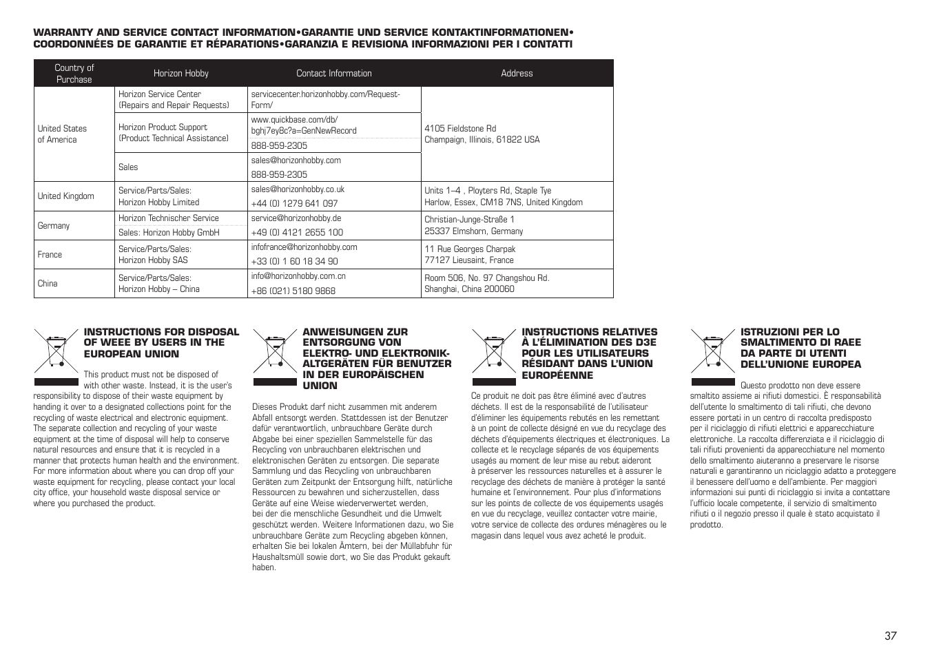 E-flite Extra 330SC BP 3D ARF User Manual | Page 37 / 40