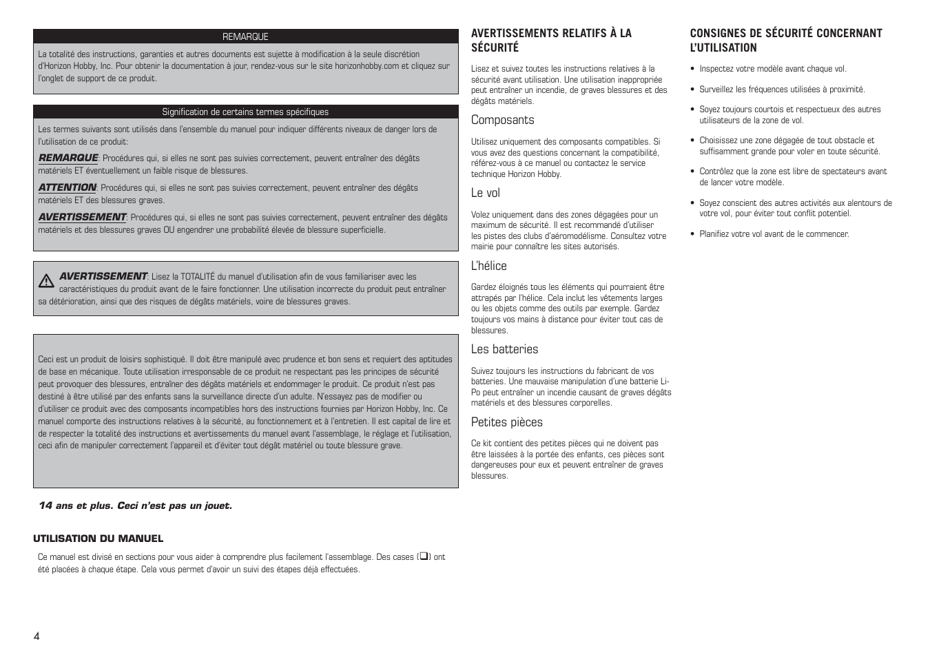 E-flite Extra 330SC BP 3D ARF User Manual | Page 4 / 40