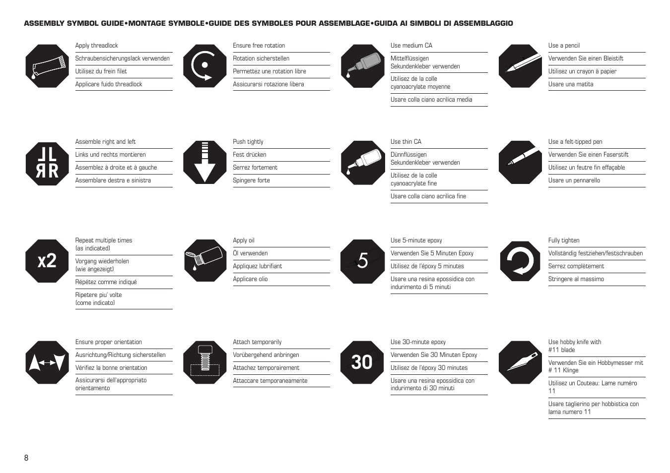 Lr l r x2 | E-flite Extra 330SC BP 3D ARF User Manual | Page 8 / 40