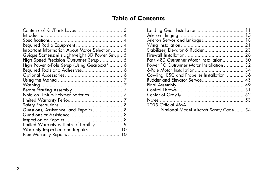 E-flite Brio 10 ARF User Manual | Page 2 / 56