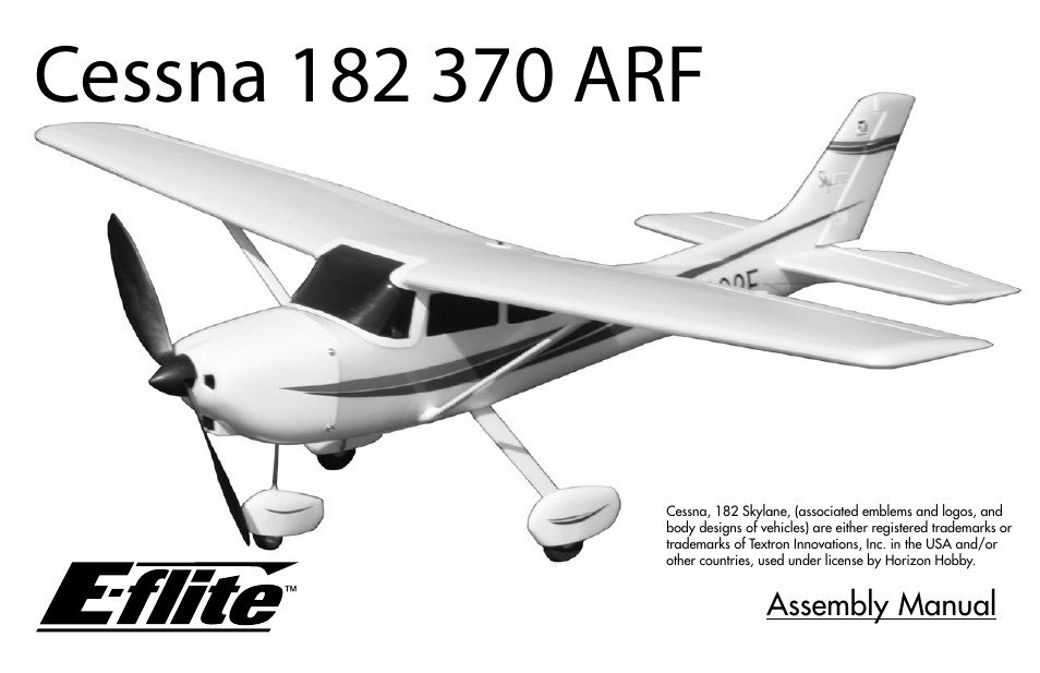 E-flite Cessna 182 370 ARF User Manual | 32 pages