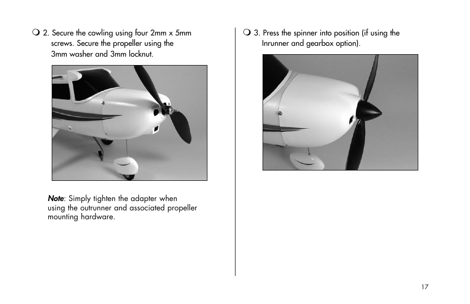 E-flite Cessna 182 370 ARF User Manual | Page 17 / 32
