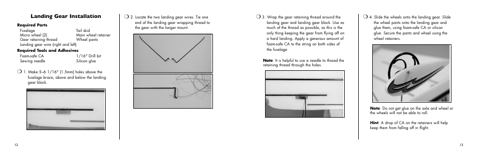 Landing gear installation | E-flite Ultimate 3D Profile ARF User Manual | Page 13 / 40