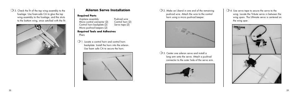Aileron servo installation | E-flite Ultimate 3D Profile ARF User Manual | Page 23 / 40