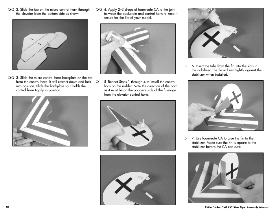 E-flite Fokker DVII 250 ARF User Manual | Page 10 / 28